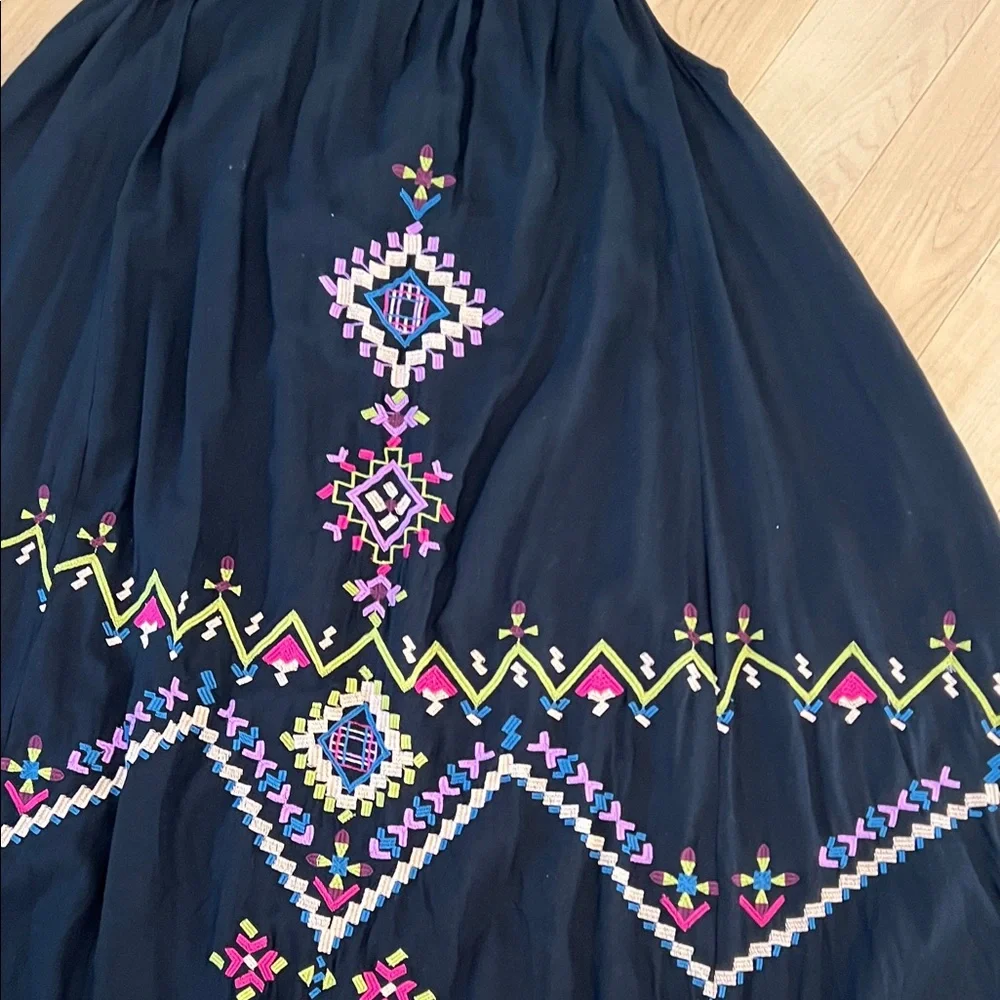 Anthropologie Black Maxi Dress with Colorful Embroidery - Picture 5 of 10
